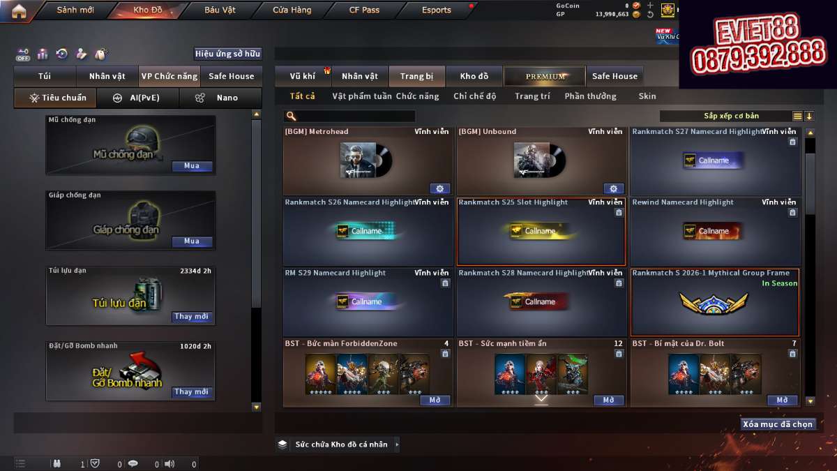 shop acc cf uy tin gia re